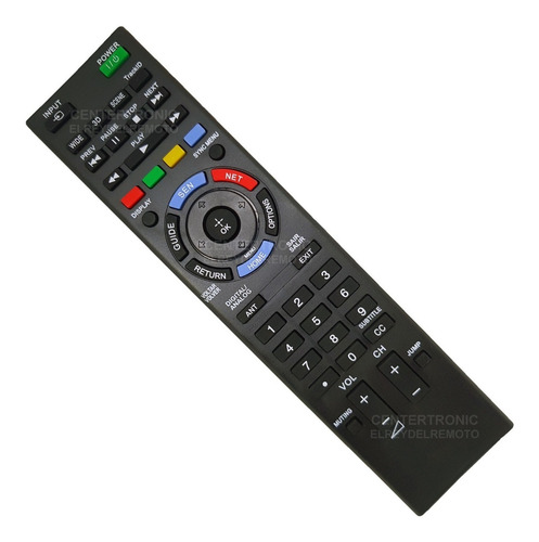 Imagen 1 de 4 de Control Remoto Para Sony Bravia Netflix 3d Smart Tv Led Tv