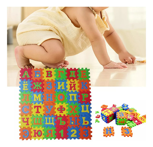 Alfombra De Juego Eva Foam Con Letras Rusas