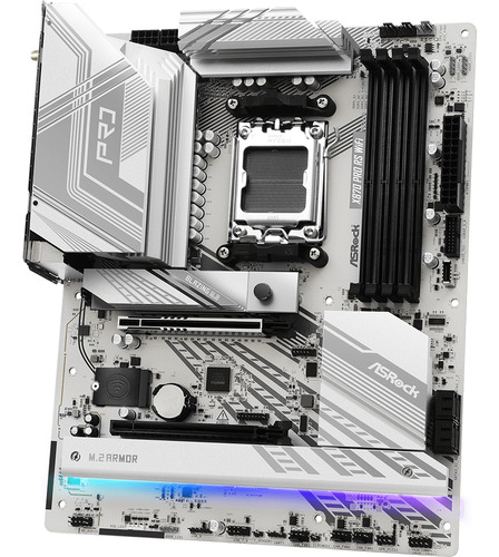 Placa Madre Asrock Amd X870 Pro Rs Wifi Am5 Atx Color Blanco