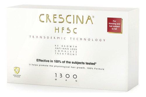 Crescina Hsfc Transdermic Hombre 1300. 10+10 Ampollas