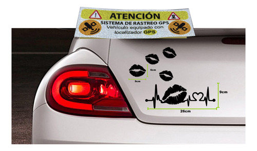 Sticker Calcomania Para Auto Frecuencia De Besos 5 Stickers