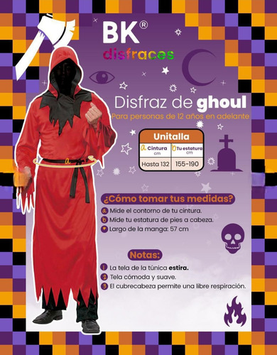 Disfraz Fantasma Unisex Unitalla Rojo Unitalla (Usado)