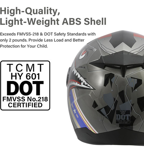 Casco Infantil Slmoto De Motocross - Boca De Tiburón