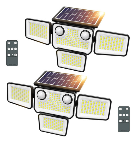 Luces Solares Exteriores Led 3000 Lúmenes, Sensor Movimiento