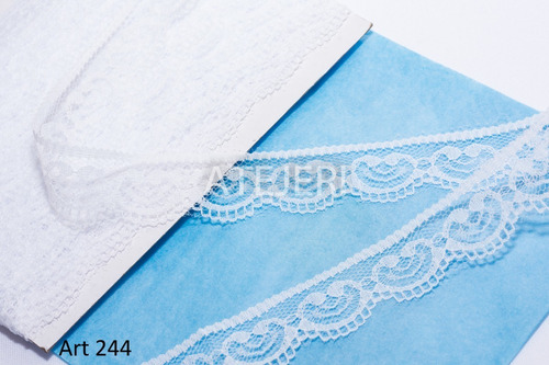 Imagen 2 de 5 de Puntilla Mercería Nylon Art 244 De 22mm X 20 Metros