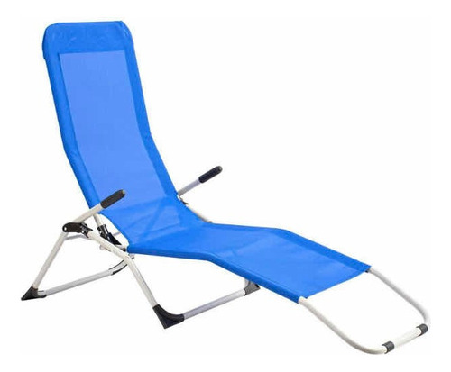 Aseoleadora Plegable Relax Azul Reposera Piscina Spa Ho