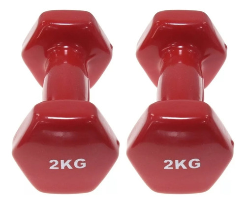 Pack 2mancuernas De Vinilo 2 Kilos Fitness Yoga 