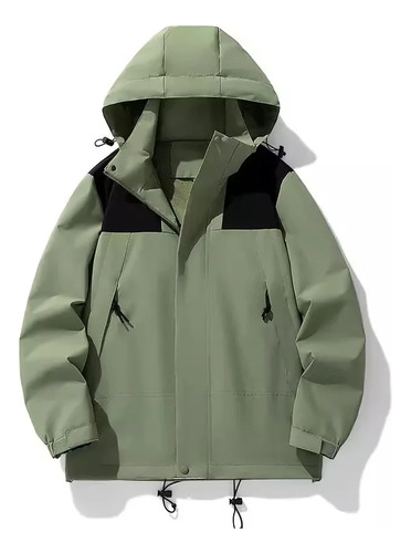 Chaqueta De Escalada Con Capucha Extraíble, Impermeable Y Resistente Al Viento Para Hombre