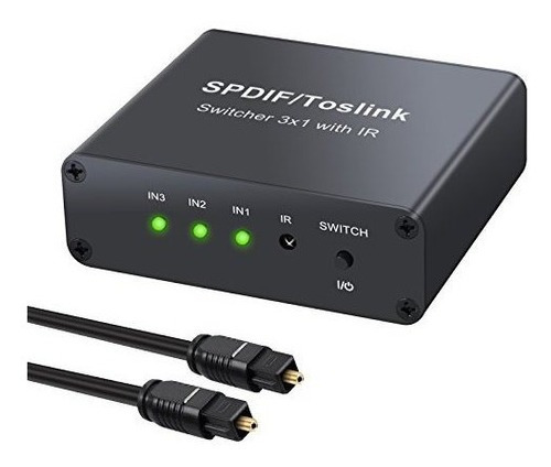 Esynic 3 Puertos Toslink Interruptor Digital Optical Audio S