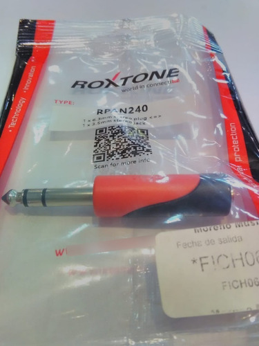 Imagen 4 de 7 de Adaptador Miniplug Hembra A Plug Stereo Macho Roxtone