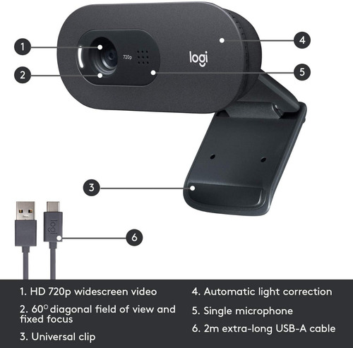 Camara Webcam Logitech C505 720p Con Microfono 