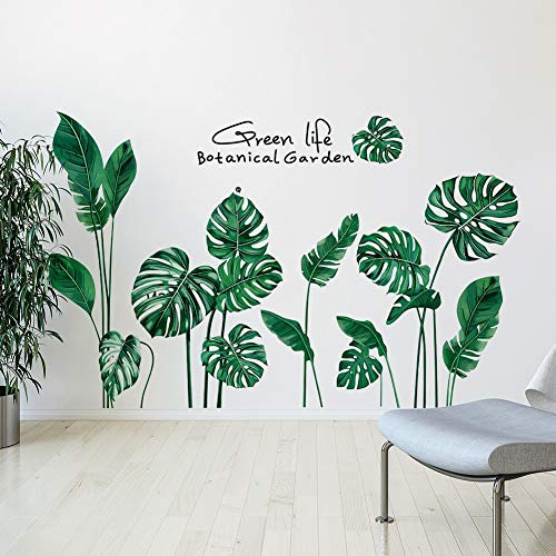 Rw-1001 Extraíble 3d Plantas Verdes Pegatinas De Pared Brico