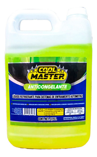 Anticongelante Cool Master Amarillo Galón 3.78lt Listo Usar