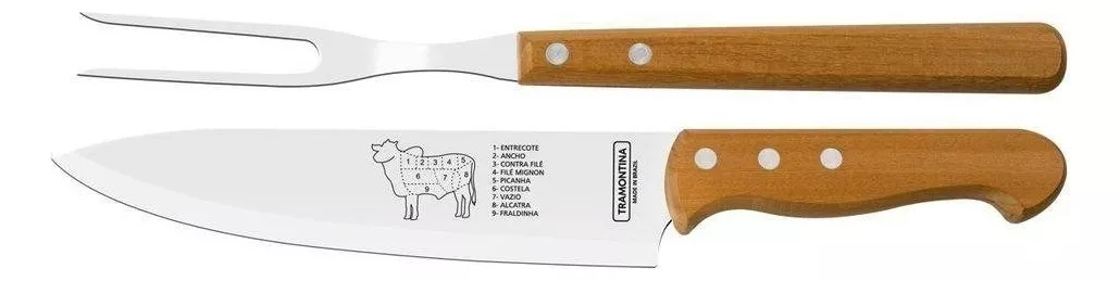 Primeira imagem para pesquisa de garfo e faca tramontina churrasco
