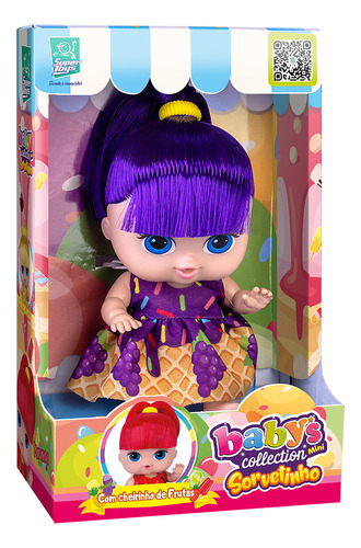 Boneca Babys Collection Mini Sorvetinho Uva