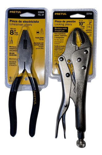 Kit De 2 Pinzas Basicas: De Presion Y De Electricista Pretul