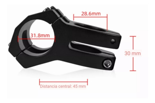 Imagen 3 de 6 de Potencia Corta Para Bicicleta Mtb Wake 45mm Color Negro