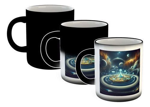 Taza Magica Isla Flotante Universo Estrellas Cosmo