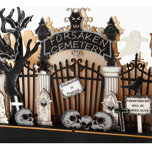 Adornos De Madera Para Halloween, Decoración De Mesa