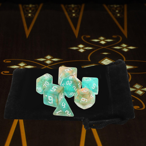 Juego De 7 Dados Poliédricos D4 D6 D8 D10 D12 D20 Para Mtg