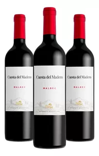 Vinho Argentino Cuesta Del Madero Malbec - 3 Unidades