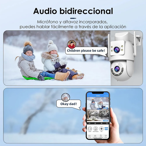 2pcs Cámara De Seguridad Lente Doble Ptz 6mp Wifi Nocturna