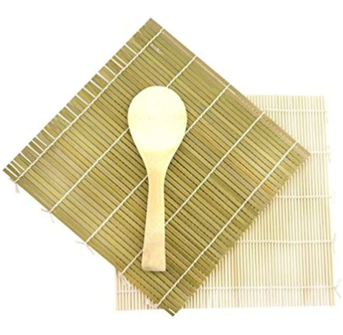 Greenyellow Bamboo Sushi Kit Rolling Mat Con Arroz Paddle Se