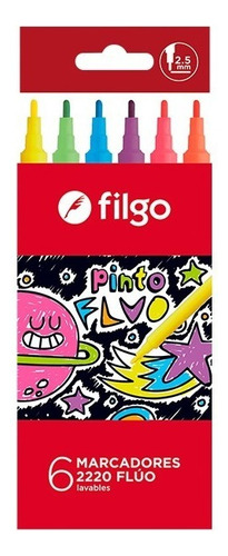 Marcador Filgo Pinto 2220 X 6 Colores Fluo