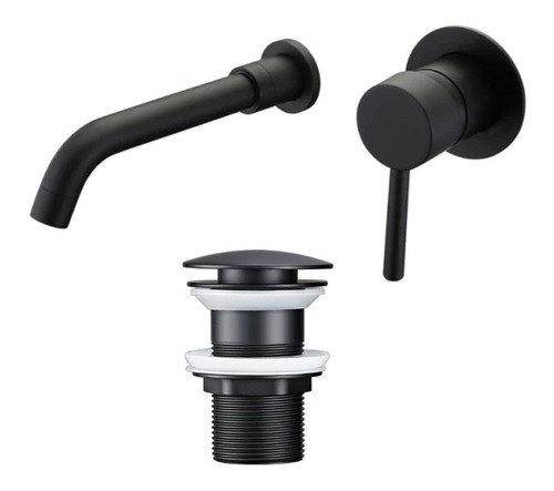 Llave Mezcladora Grifo Para Lava Manos Negro Mate Lavabo