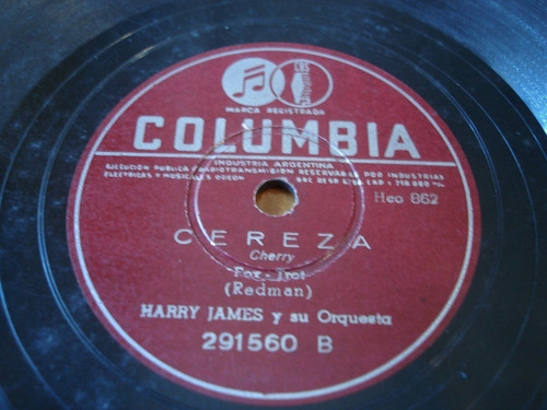 Pasta Harry James Y Orquesta Columbia 914 862 291560 C48