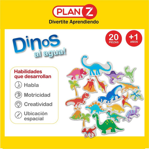 Imagen 2 de 10 de Dinos Al Agua. Figuras De Goma Eva Para El Baño