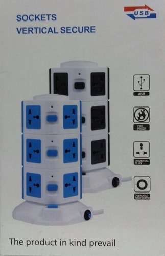 Puntotecno - Alargador Eléctrico Vertical 11enchufes + 2 Usb