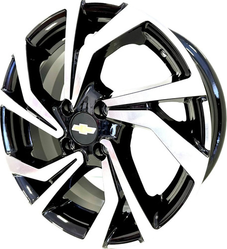 Rodas Gm Onix Agile Prisma Spin Aro 17 4x100 (jogo)+bicos Cor Diamantada Preta