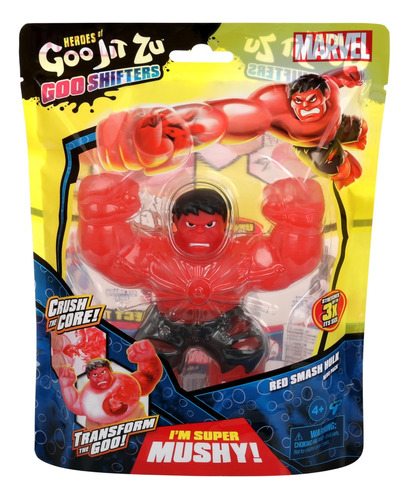 Juguete Goo Jit Zu Marvel Hulk Rojo Heroes Flexor Stretch