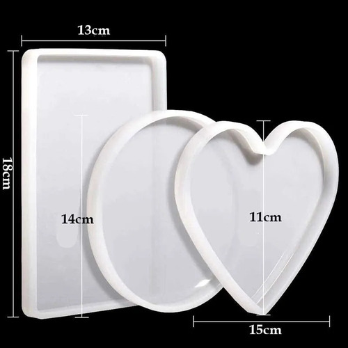 Molde De Silicona De Resina Con Forma De Corazón Rectangular