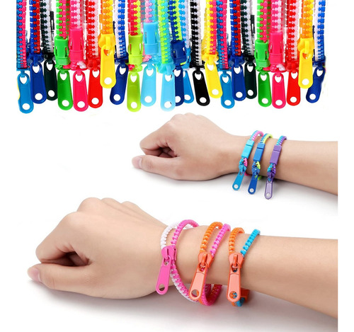  Setx6 Pulseras De Amistad Con Cremallera Zipper Bands