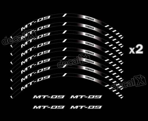 Adesivos Friso Refletivo Roda Compatível Yamaha Mt 09 Fri52 Cor Adesivo Emblema Gráfico Friso Mt 09 Tricolor