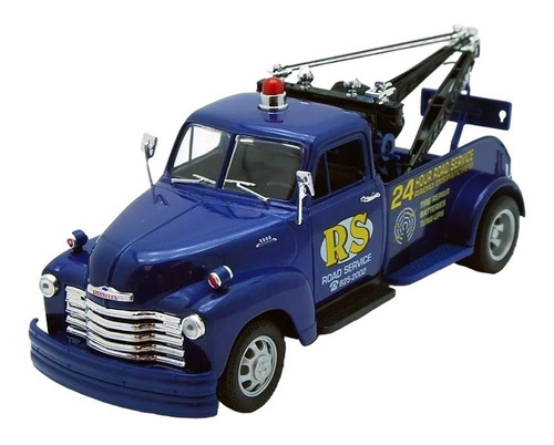 Chevrolet Tow Truck 1953 Escala 1:24 Welly Grúa Auxilio Azul