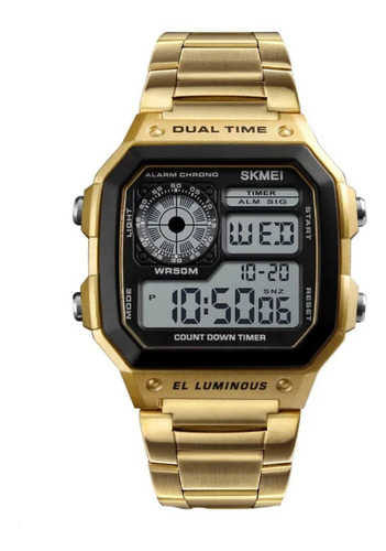 Relogios Masculino Skmei 1335 Original Pulseira Em Aço Retro