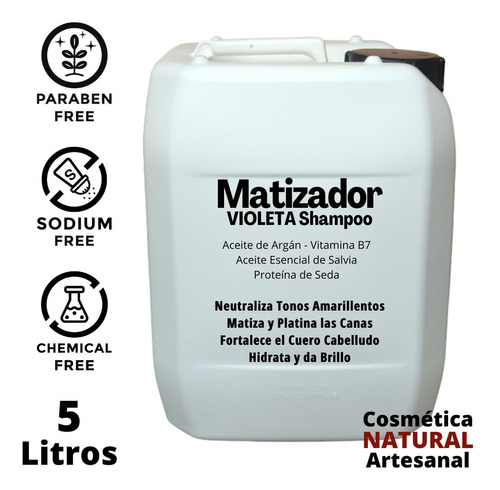  Shampoo Matizador Violeta Natural Platinado Mayoreo 5 Litros