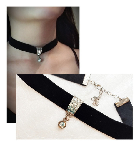 Collar Gargantilla Choker Pasante Dije Multistrass