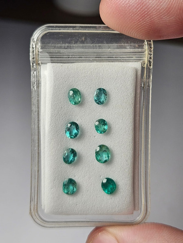 Esmeraldas Lapidadas Naturais, Lote Com 1,45 Cts Extras Aaa Verde