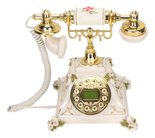 Teléfono Retro Con Botón De Teléfono Vintage Que Marca Manos