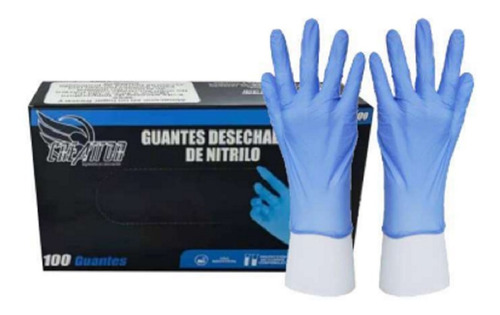 Guante De Nitrilo Libre De Talco Caja X 100 U. Azul