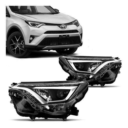 Par Farol Rav4 2017 2018 Elétrico Com Motor Com Led Tyc