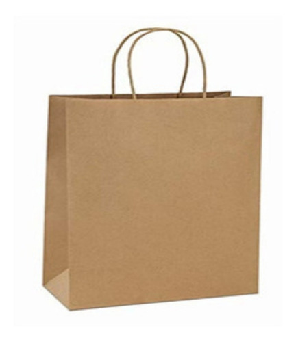 50 Bolsas Papel Kraft 30cms Ancho 25cms Alto 15cms Fuelle