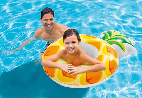 Boia Inflável Abacaxi Intex Piscina Pvc Amarela 117cm