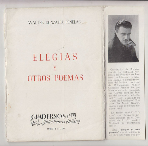 1956 Walter Gonzalez Penelas Elegias Y Otros Poemas Uruguay 