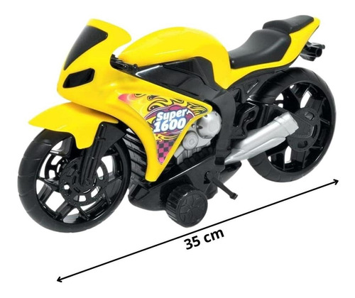 Moto 1600 De Brinquedo Infantil 35cm Bs Toys 3 Cores Fricção Cor Variado