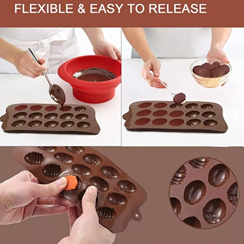 Mini Molde De Chocolate De Silicona Con Forma De Huevo Y Col